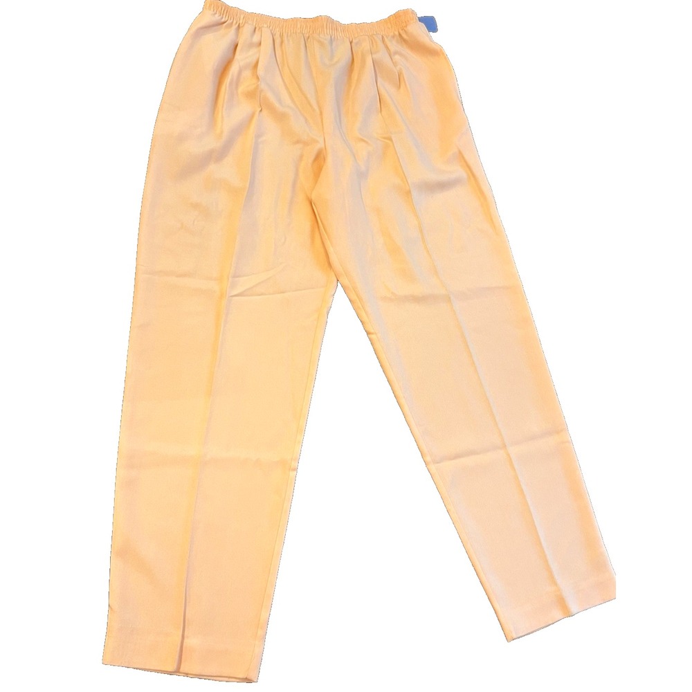 Vintage Pull On Elastic Waist Knit Pants Womens Sz 18 Lt. Peach Pockets NWT F14